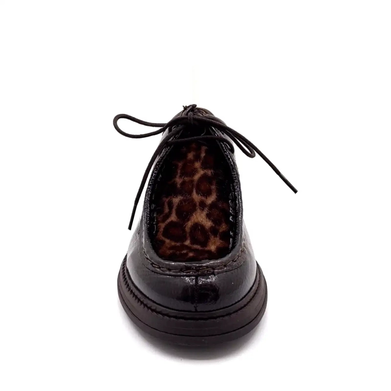 Ivoire Cv 6407 Couro Envernizado Marrom Metal e Leão Ivoire Chaussures