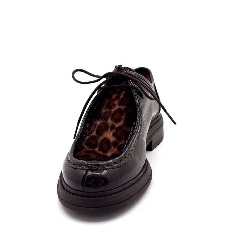 Ivoire Cv 6407 Couro Envernizado Marrom Metal e Leão Ivoire Chaussures