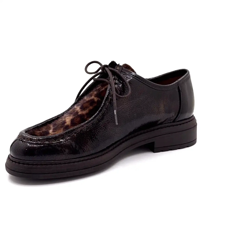 Ivoire Cv 6407 Lackleder Braun Metall & Leo Ivoire Chaussures