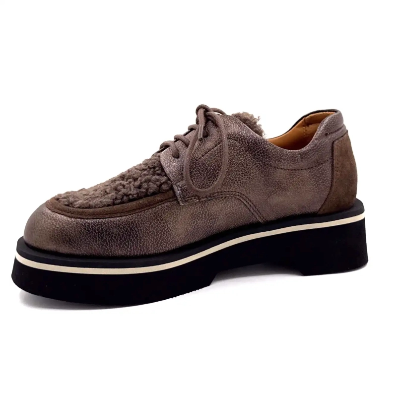 Ivoire Valter Piele și Suede Bronz Ivoire Chaussures