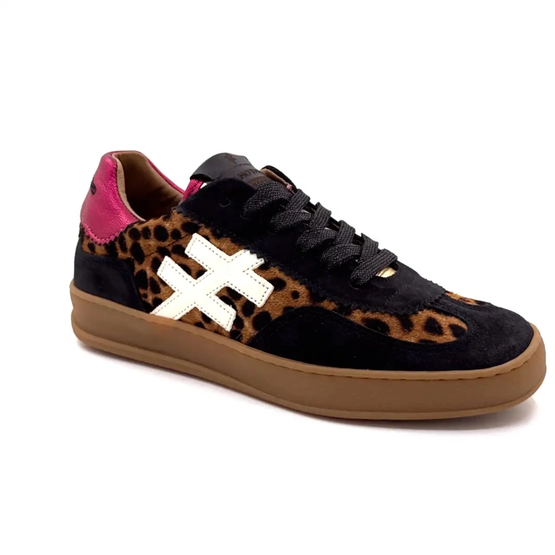 Another Trend A032 W4 A3 Svart Leo Semsket skinn Fuchsia skinn Ivoire Chaussures