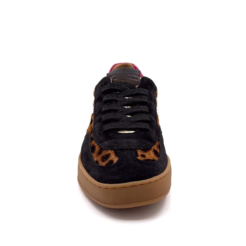 Another Trend A032 W4 A3 Camurça Leo Preta Couro Fúcsia Ivoire Chaussures