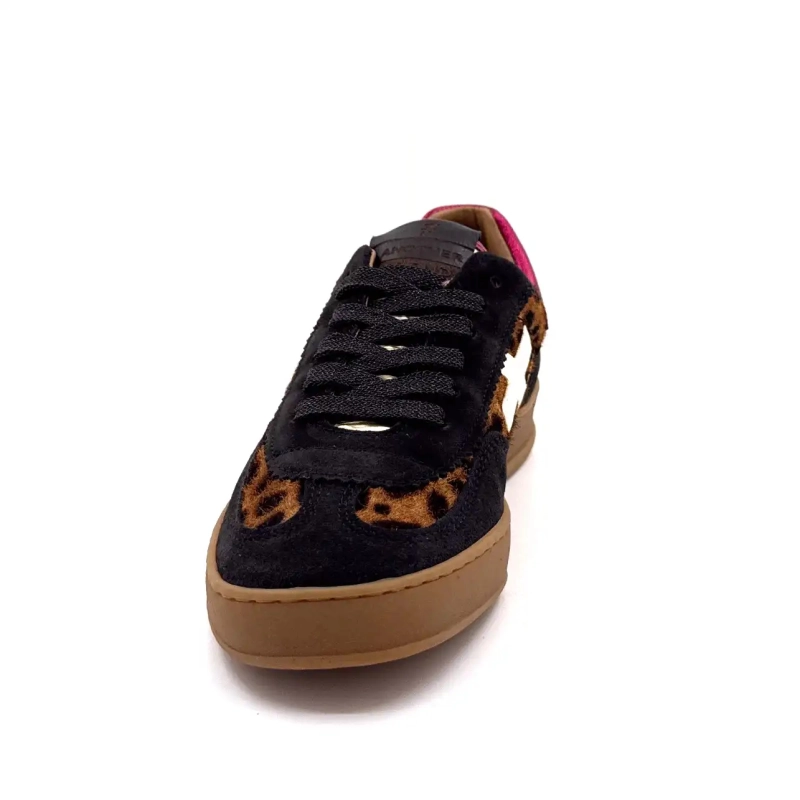 Another Trend A032 W4 A3 Fekete Oroszlán Szürke Bőr Ivoire Chaussures