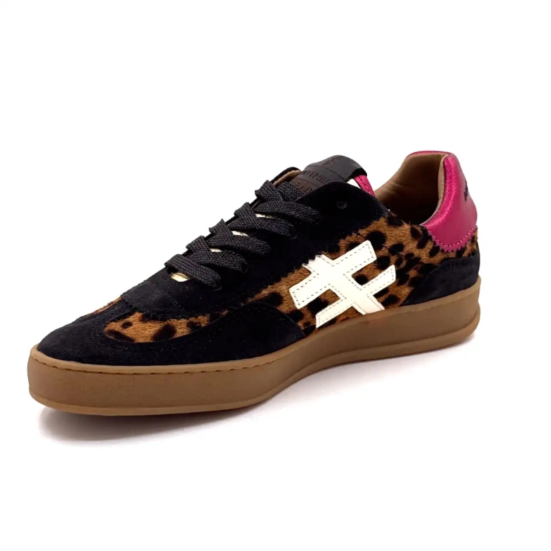 Kolejny trend A032 W4 A3 Czarny Leo Zamsz Fuksja Skóra Ivoire Chaussures