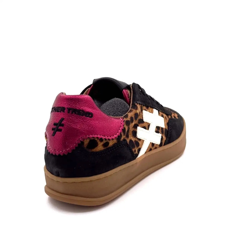 Kolejny trend A032 W4 A3 Czarny Leo Zamsz Fuksja Skóra Ivoire Chaussures