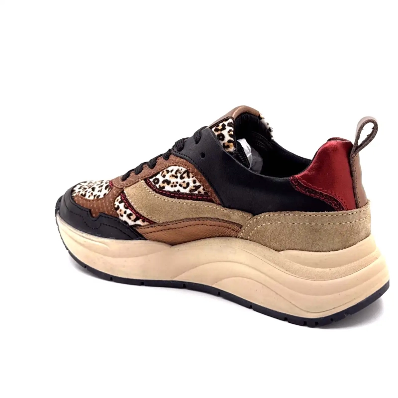 Posh Lpcharu-23poe1 Couro Preto Bege Vermelho e Leão Ivoire Chaussures