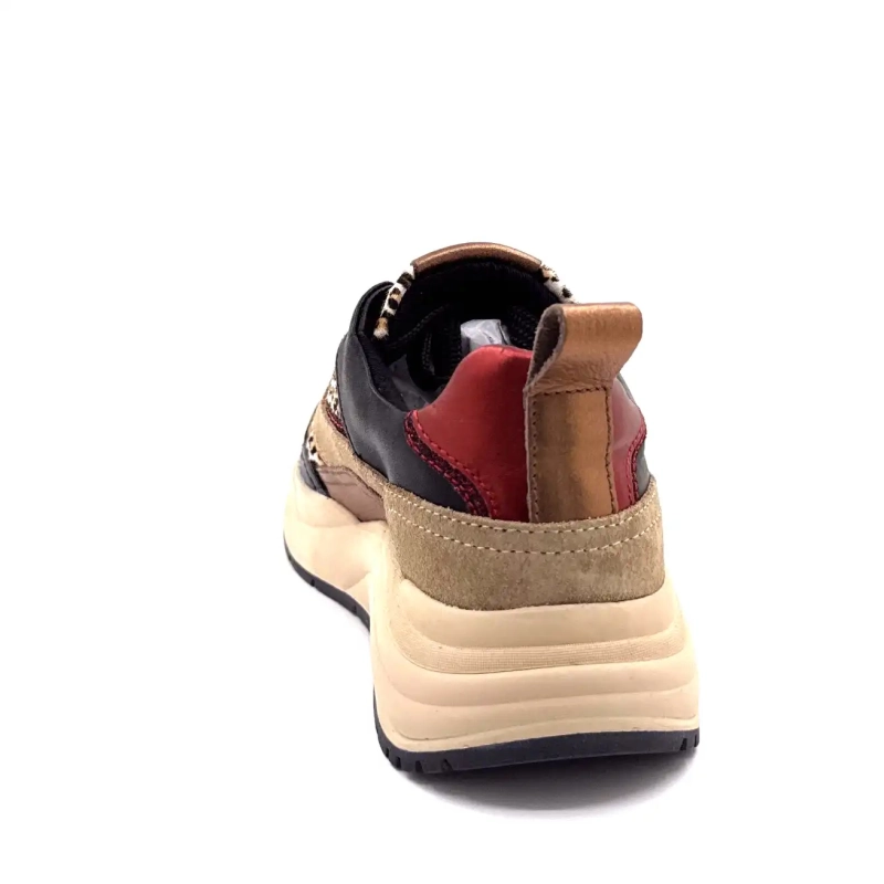 Posh Lpcharu-23poe1 Svart Läder Beige Röd & Lejon Ivoire Chaussures