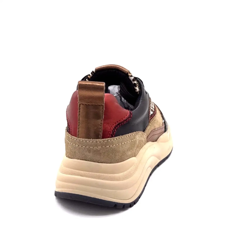 Posh Lpcharu-23poe1 Svart Läder Beige Röd & Lejon Ivoire Chaussures