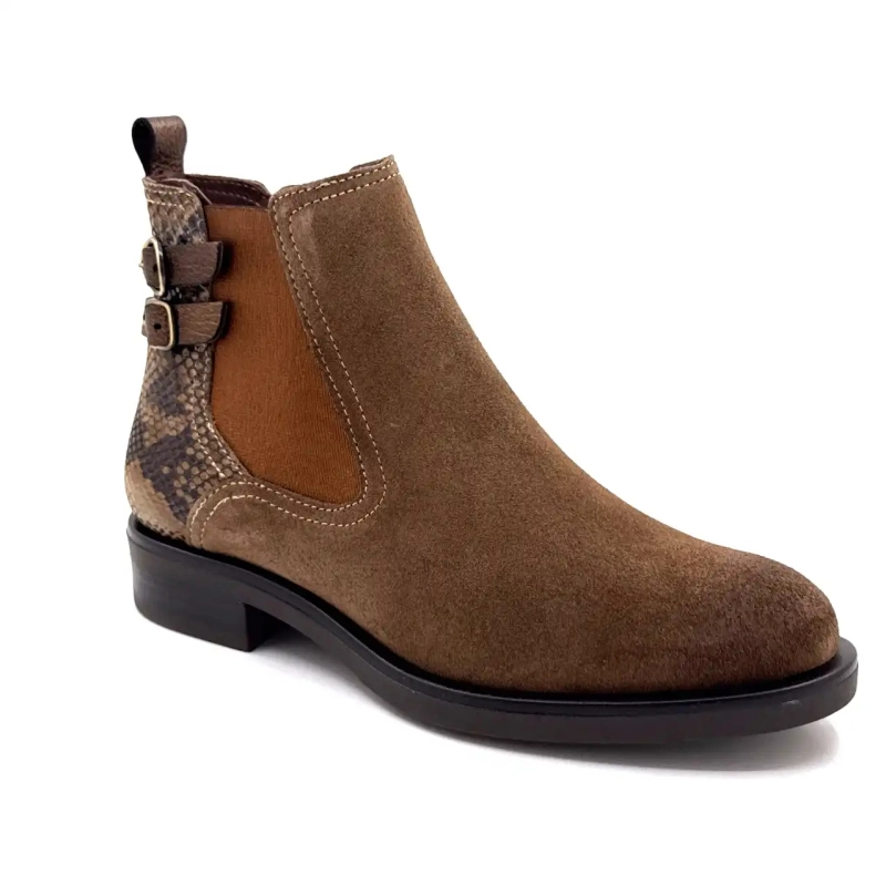 Ivoire 1845 Hazelnut Suede Reptile & Bronze Leather Ivoire Chaussures