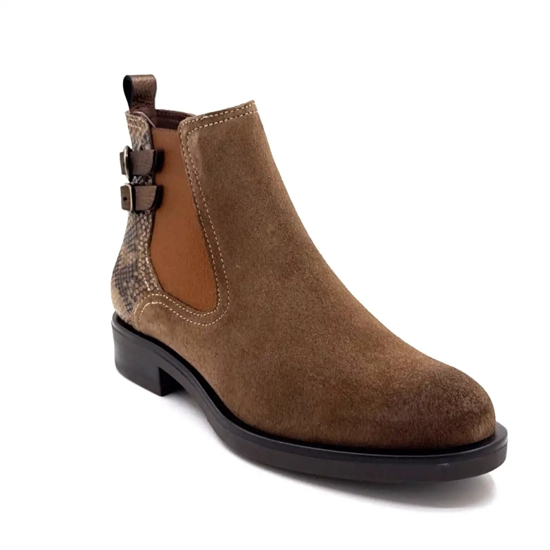 Ivoire 1845 Daim Noisette Cuir Reptile & Bronze Ivoire Chaussures