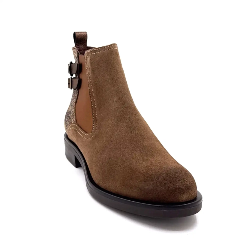 Ivoire 1845 Mogyoróbarna velúr hüllő- és bronzbőr Ivoire Chaussures