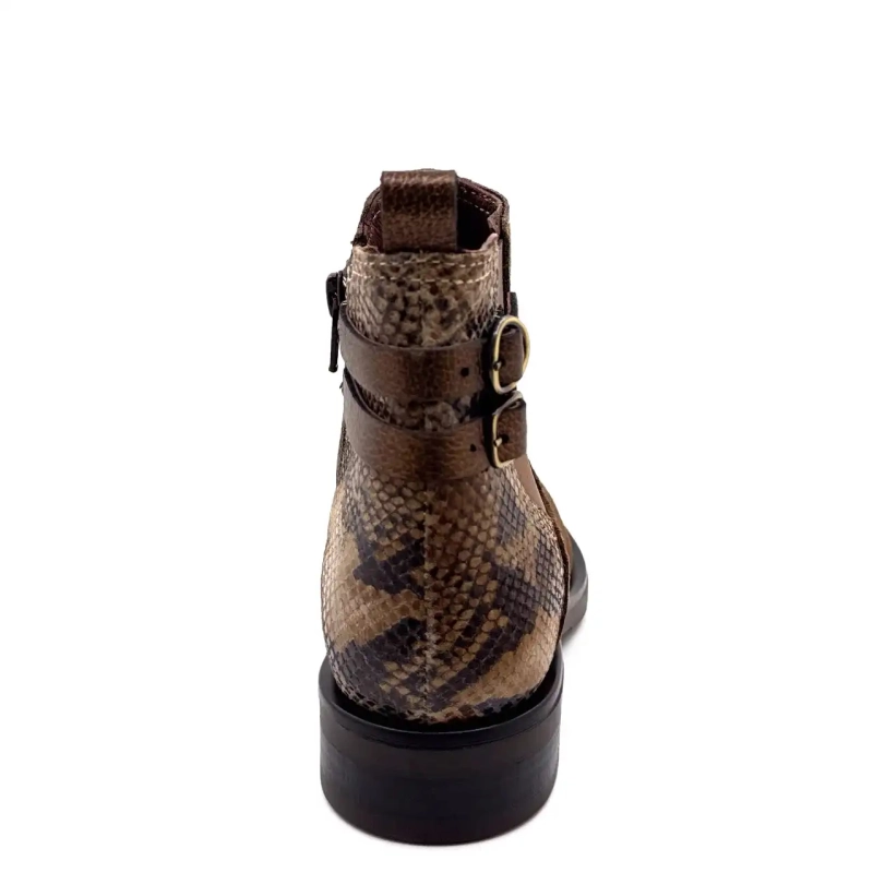 Ivoire color avellana color marfil de 1845, piel de reptil y bronce Ivoire Chaussures