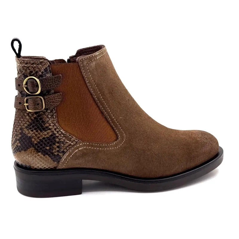 Ivoire 1845 Hazelnut Suede Reptile & Bronze Leather Ivoire Chaussures