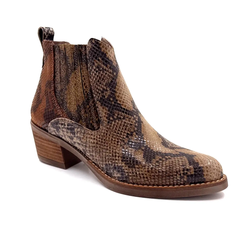 Ivoire 1847 Beige & Brunt Reptilläder Ivoire Chaussures