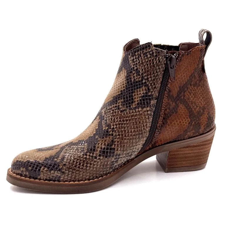 Couro de réptil bege e marrom Ivoire 1847 Ivoire Chaussures