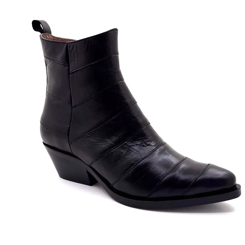 Minka Justine Couro Preto Ivoire Chaussures