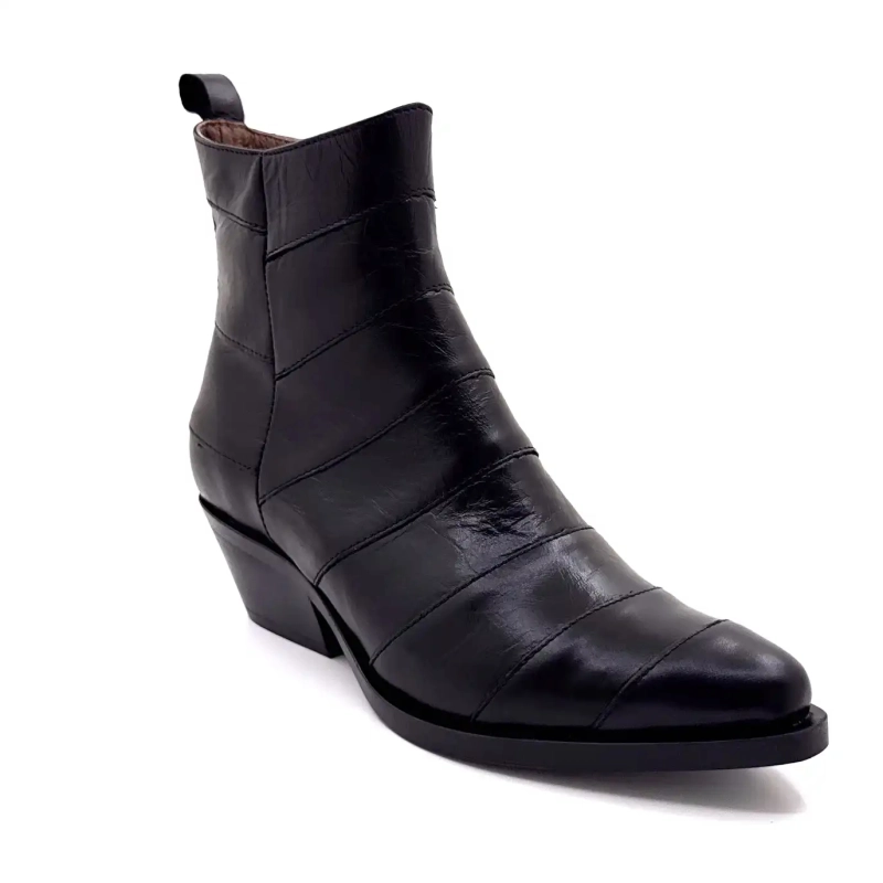 Minka Justine Cuir Noir Ivoire Chaussures