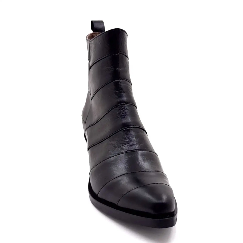 Minka Justine Black Leather Ivoire Chaussures