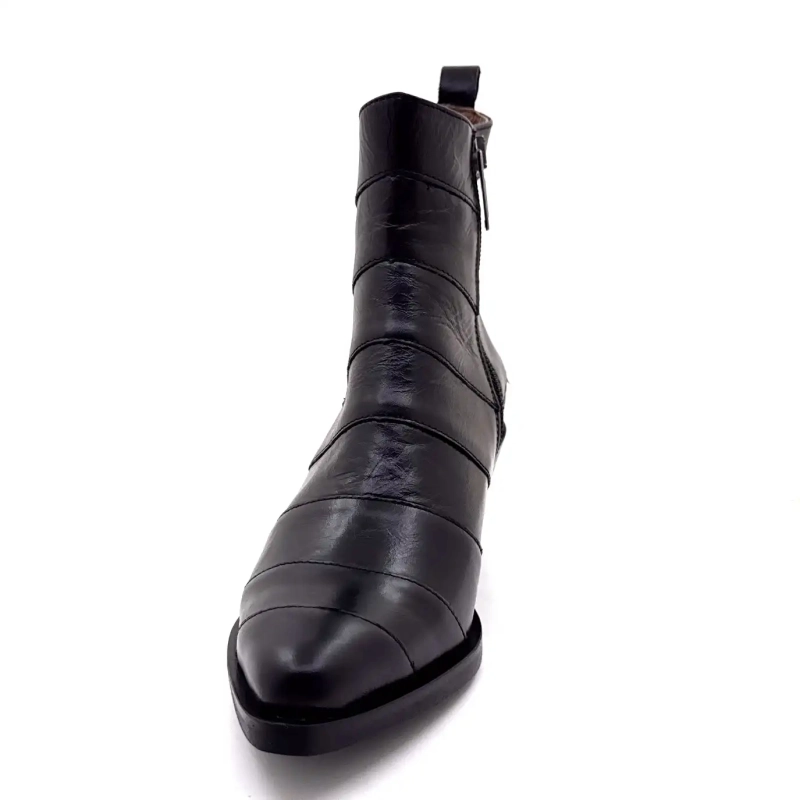 Minka Justine Black Leather Ivoire Chaussures