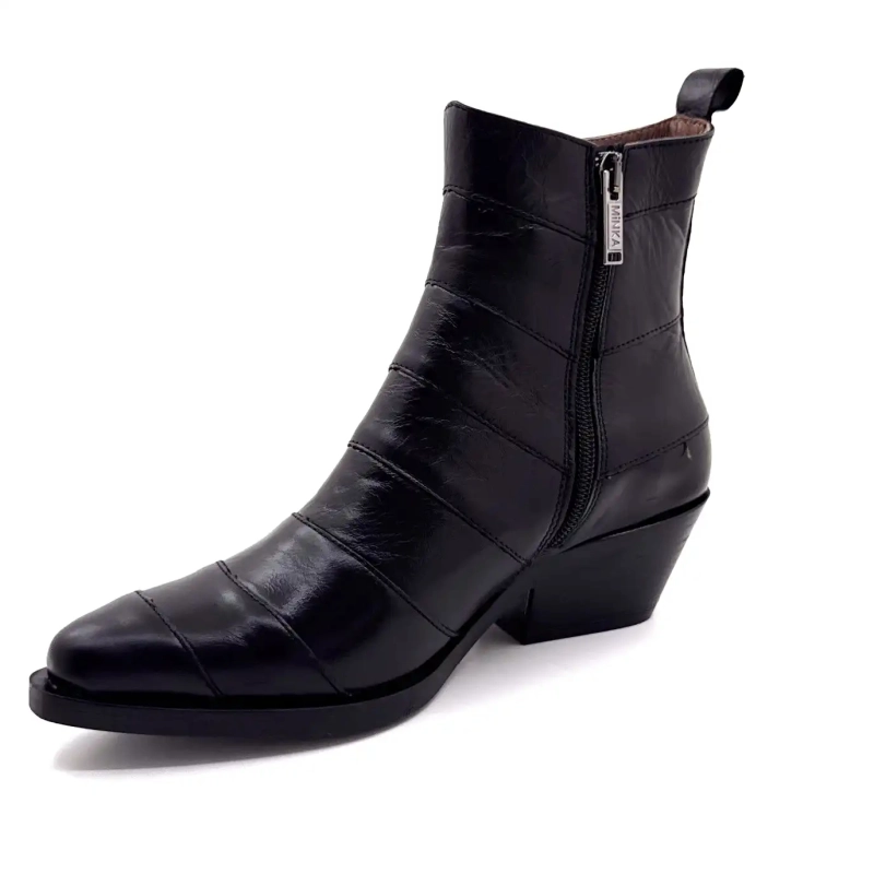 Minka Justine Czarna Skóra Ivoire Chaussures