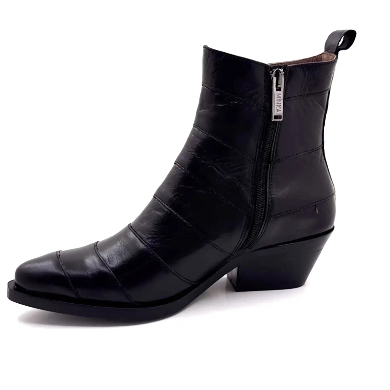 Minka Justine Cuir Noir Ivoire Chaussures