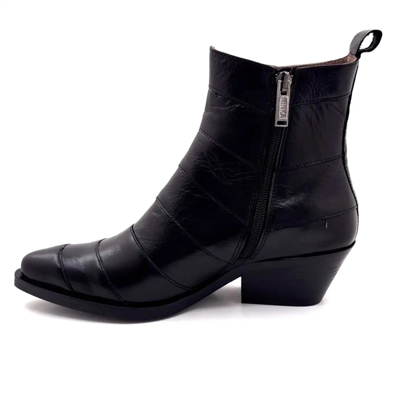 Minka Justine din piele neagră Ivoire Chaussures