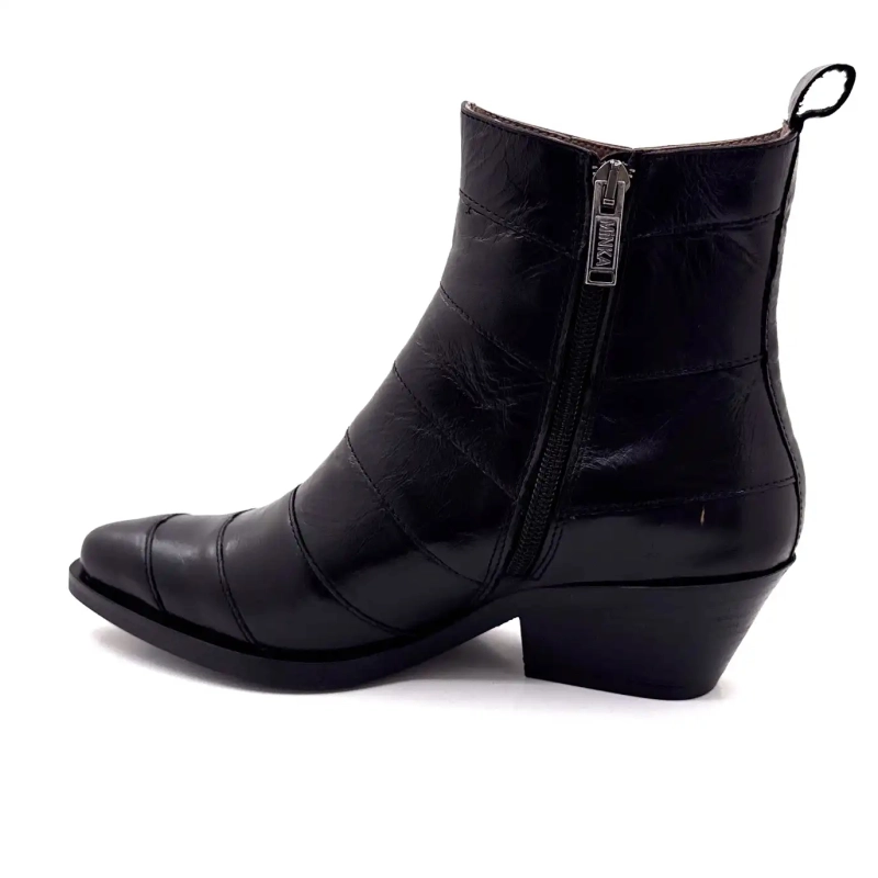 Minka Justine Black Leather Ivoire Chaussures