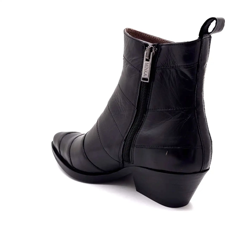 Minka Justine Pelle Nera Ivoire Chaussures