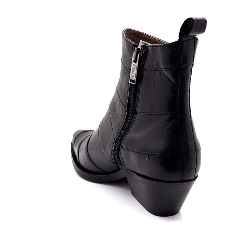 Minka Justine Svart Lær Ivoire Chaussures