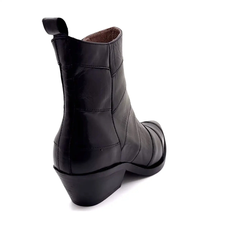 Minka Justine Svart Lær Ivoire Chaussures