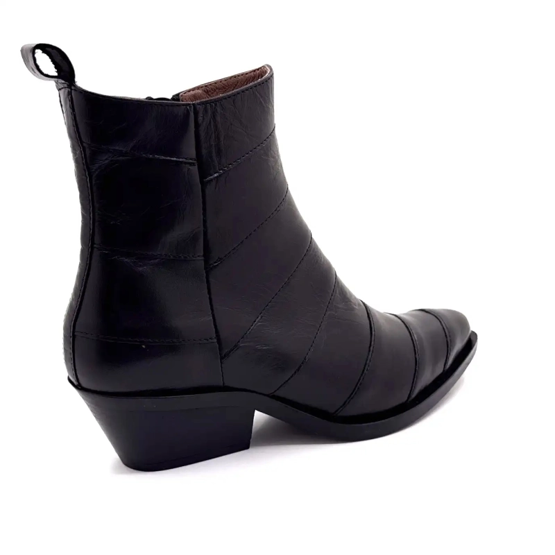 Minka Justine Zwart Leer Ivoire Chaussures