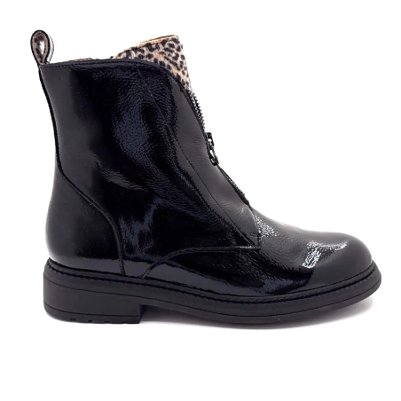 Ivoire CV 6409 Negro y Cuero Charol Leo Ivoire Chaussures