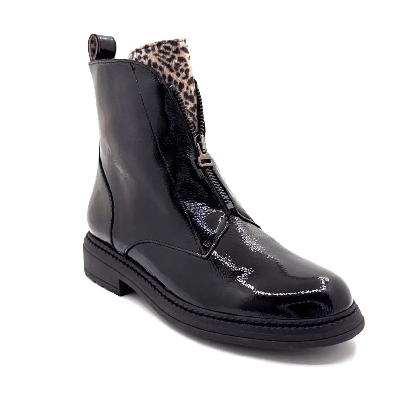 Ivoire CV 6409 Negro y Cuero Charol Leo Ivoire Chaussures