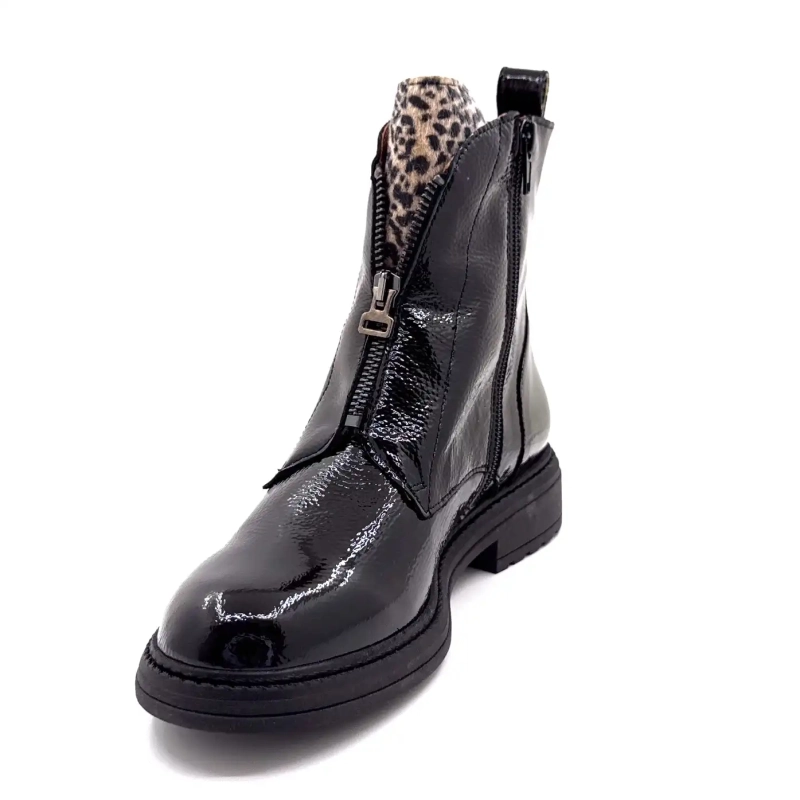 Ivoire CV 6409 Negro y Cuero Charol Leo Ivoire Chaussures