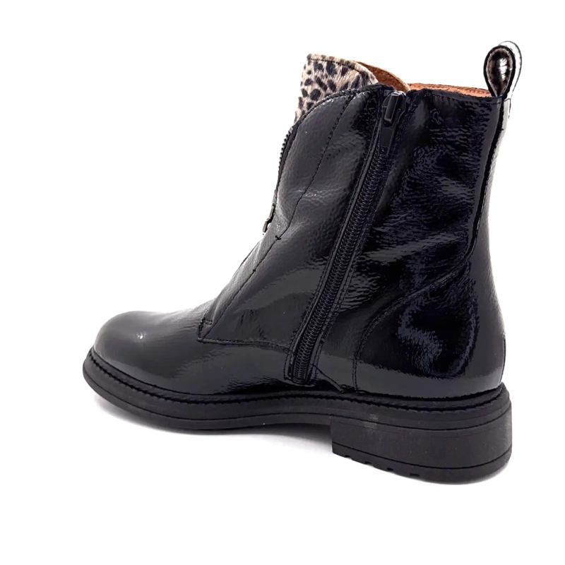 Ivoire Cv 6409 Preto e Couro Envernizado Leo Ivoire Chaussures