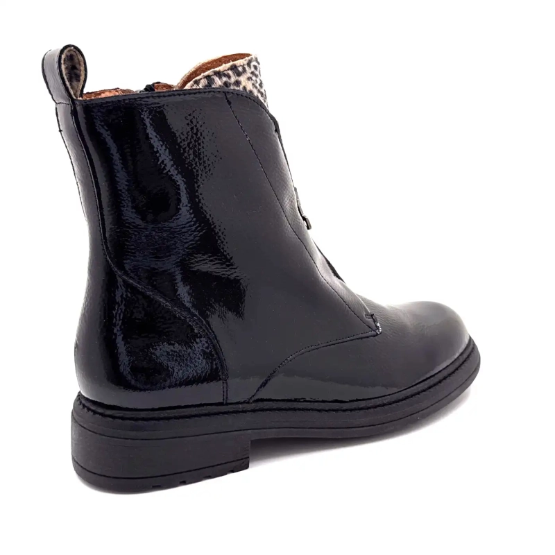 Ivoire Cv 6409 Svart & Leopardlack Ivoire Chaussures