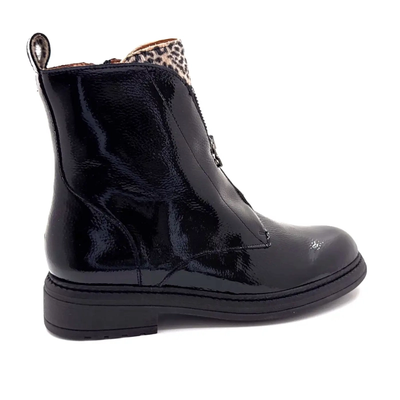 Ivoire Cv 6409 Czarna i lew lakierowana skóra Ivoire Chaussures