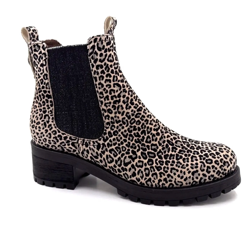 Minka Joly Daim Léo Beige & Noir Ivoire Chaussures