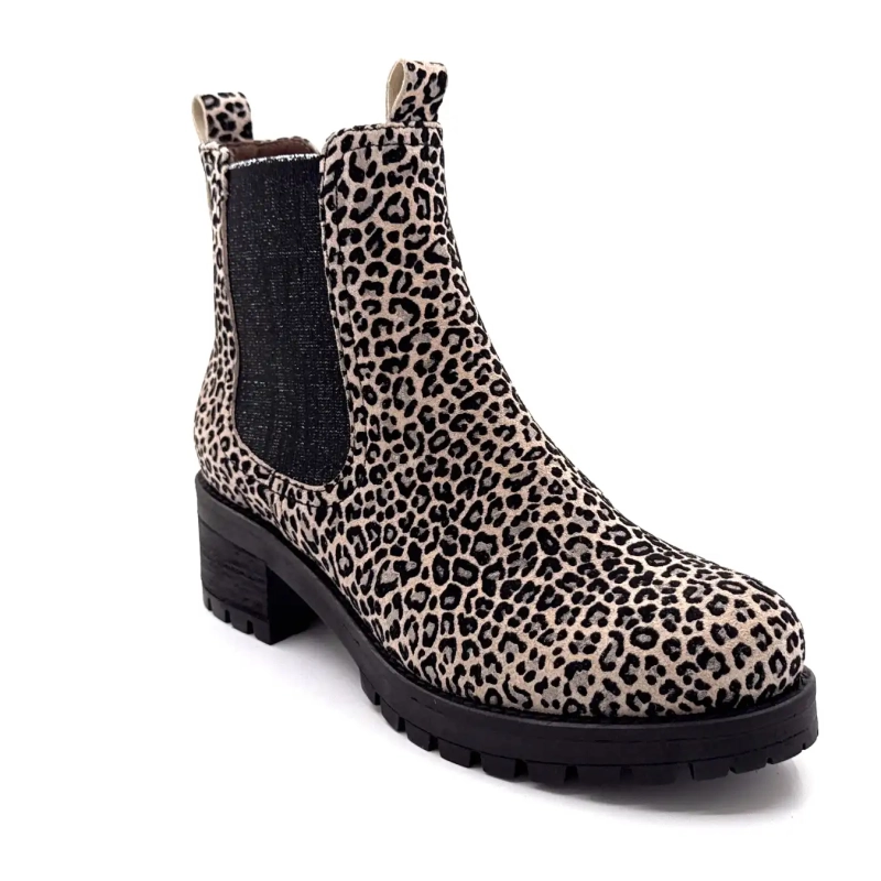 Minka Joly Daim Léo Beige & Noir Ivoire Chaussures