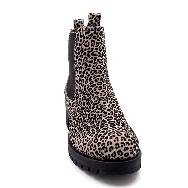 Minka Joly Daim Léo Beige & Noir Ivoire Chaussures