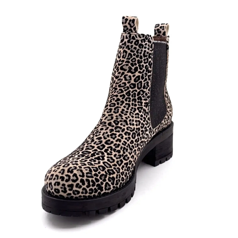 Minka Joly Daim Léo Beige & Noir Ivoire Chaussures