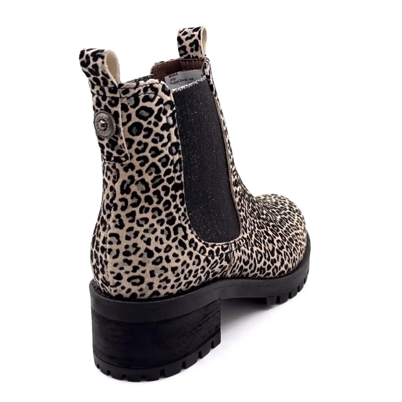 Minka Joly Daim Léo Beige & Noir Ivoire Chaussures