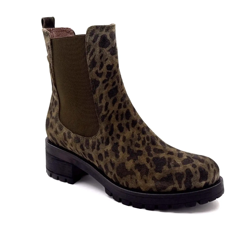 Minka Jury Wildleder Leo Khaki Ivoire Chaussures