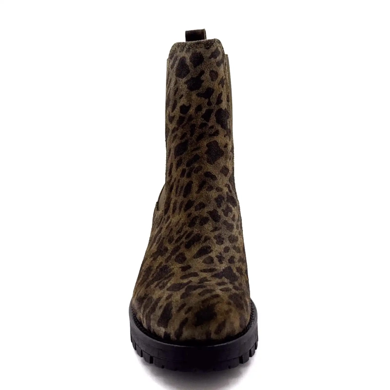 Minka Jury Semsket Leo Khaki Ivoire Chaussures