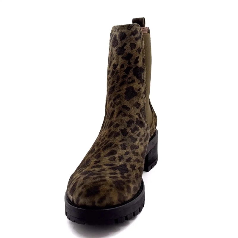 Minka Jury Semsket Leo Khaki Ivoire Chaussures