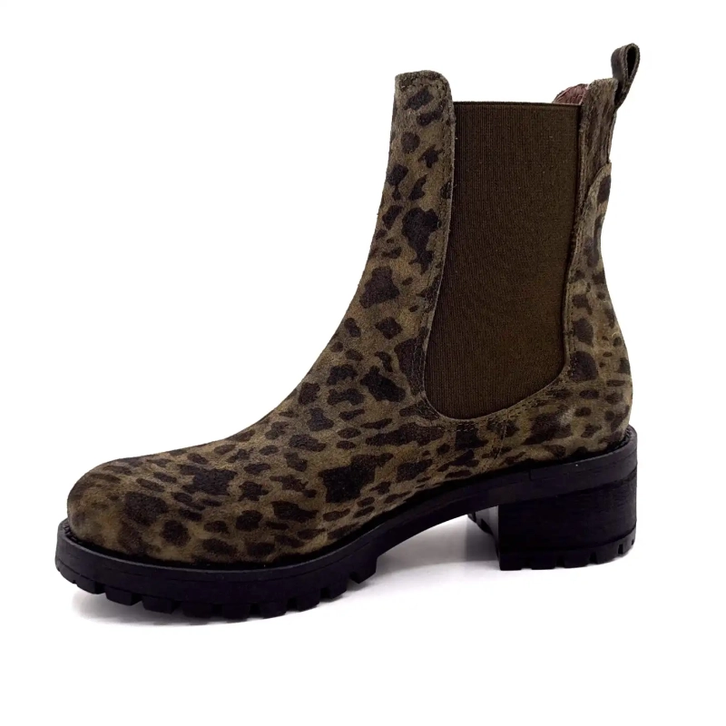 Minka Jury Mocka Leo Khaki Ivoire Chaussures