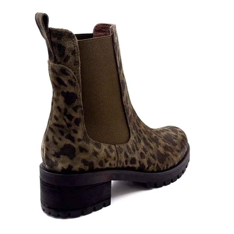 Minka Jury Σουέτ Λεοπάρ Χακί Ivoire Chaussures