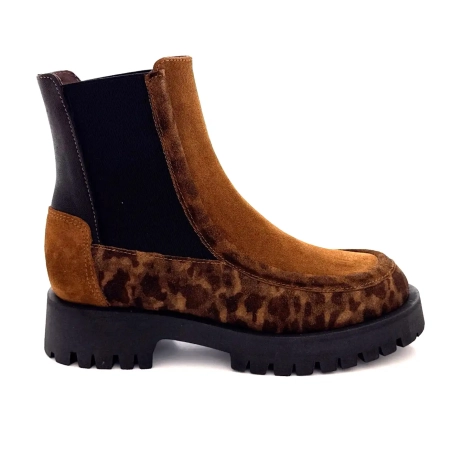 Minka Jazz Mocka Léo Kamel Läder Svart Ivoire Chaussures