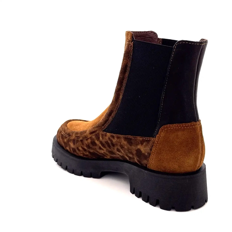 Minka Jazz Semsket Léo Kamelskinn Svart Ivoire Chaussures