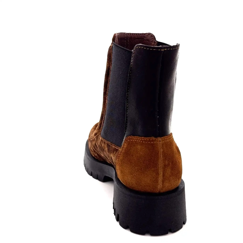 Minka Jazz Semsket Léo Kamelskinn Svart Ivoire Chaussures